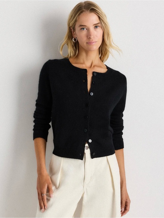 Quince Sweaters - Mongolian Cashmere Cropped Crew Cardigan - Size Medium